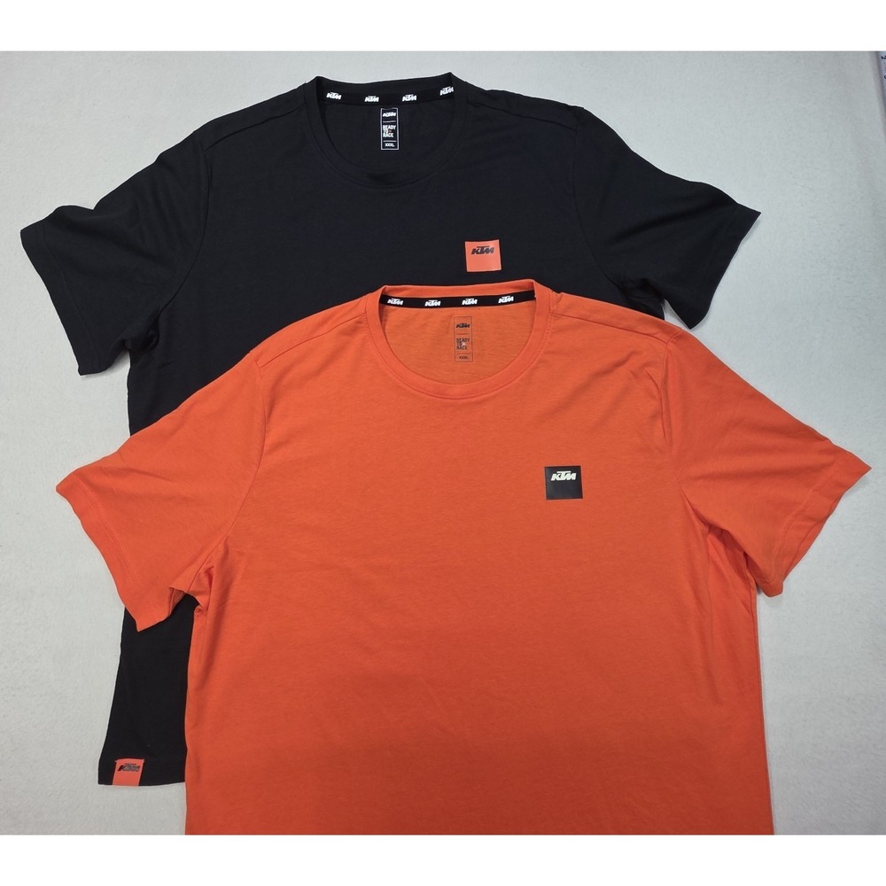 2 Authentic KTM Racing T-Shirt Mens 3XL Orange Black Short Sleeve‎ Ready To Race